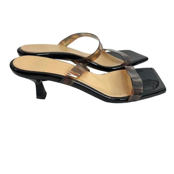 Dear Frances Rain Sandal Leopard Tortoishell Two Strap Mules Kitten Heels Size 3 - Picture 6 of 13